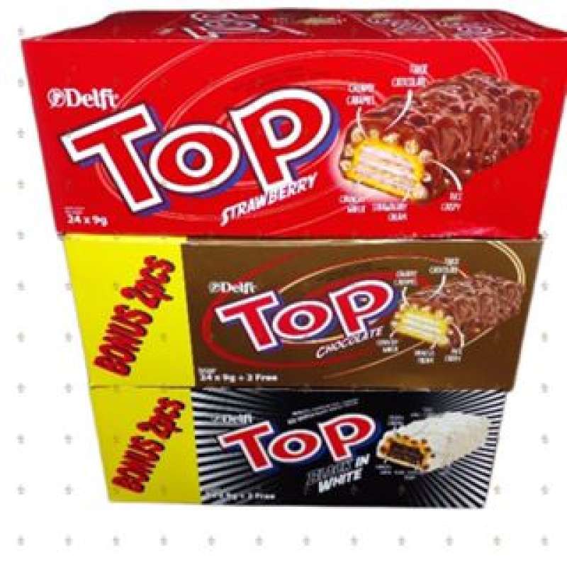 

TOP DELFI STRAWBERRY/BLACK IN WHITE/COKLAT BOX ISI 24 PCS