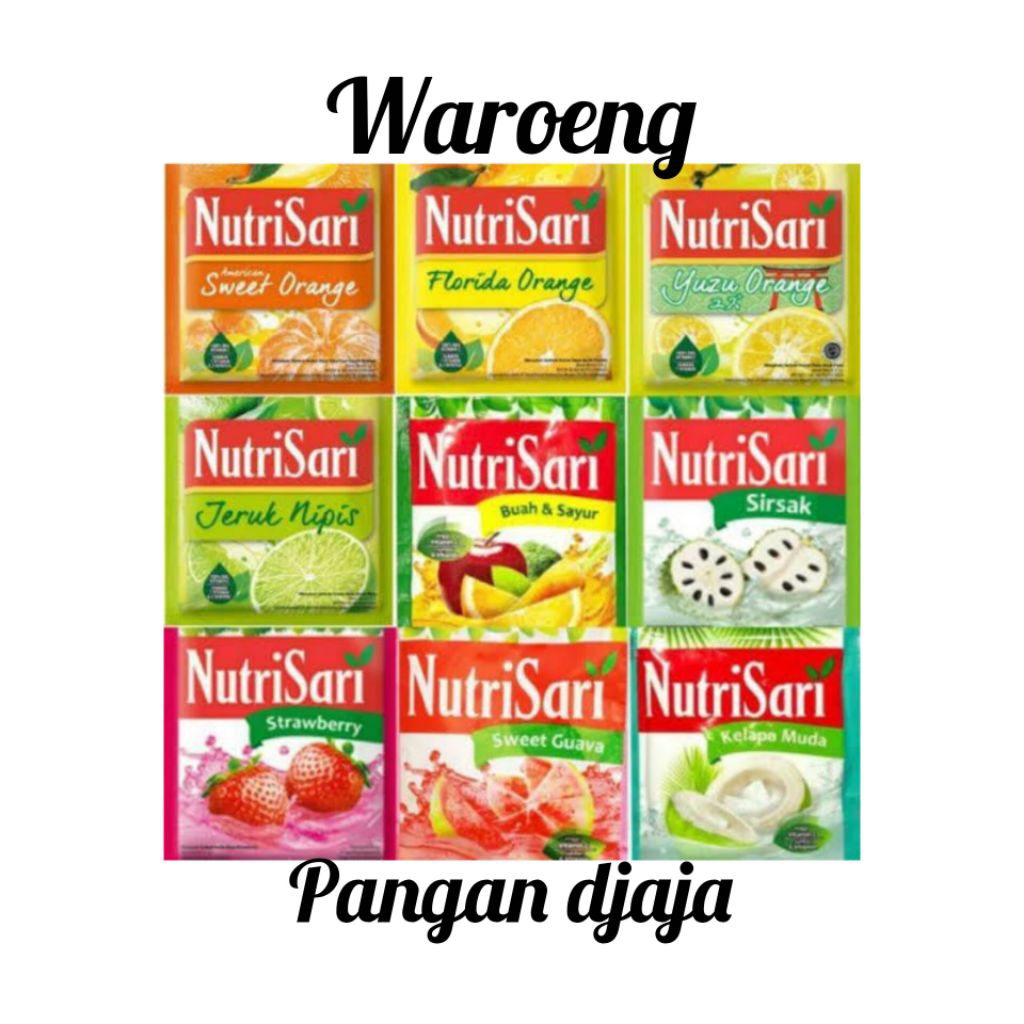 

Nutrisari rasa jeruk blewah jambu murah 1 renceng isi 10 sachet