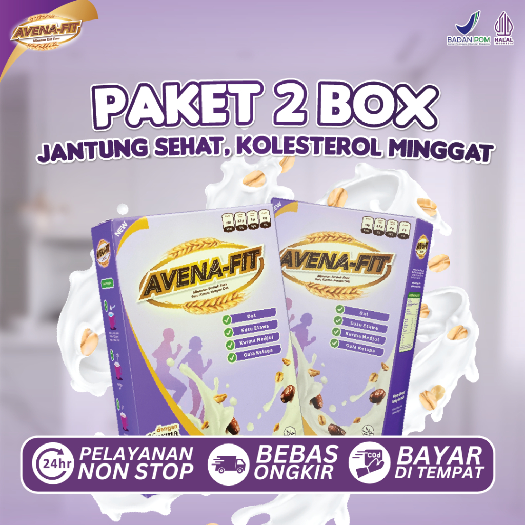 

Paket 2 Box Avenafit 400gr Oat Susu Kurma Solusi Tepat Menurunkan Kolesterol Tinggi & Kesehatan Jantung