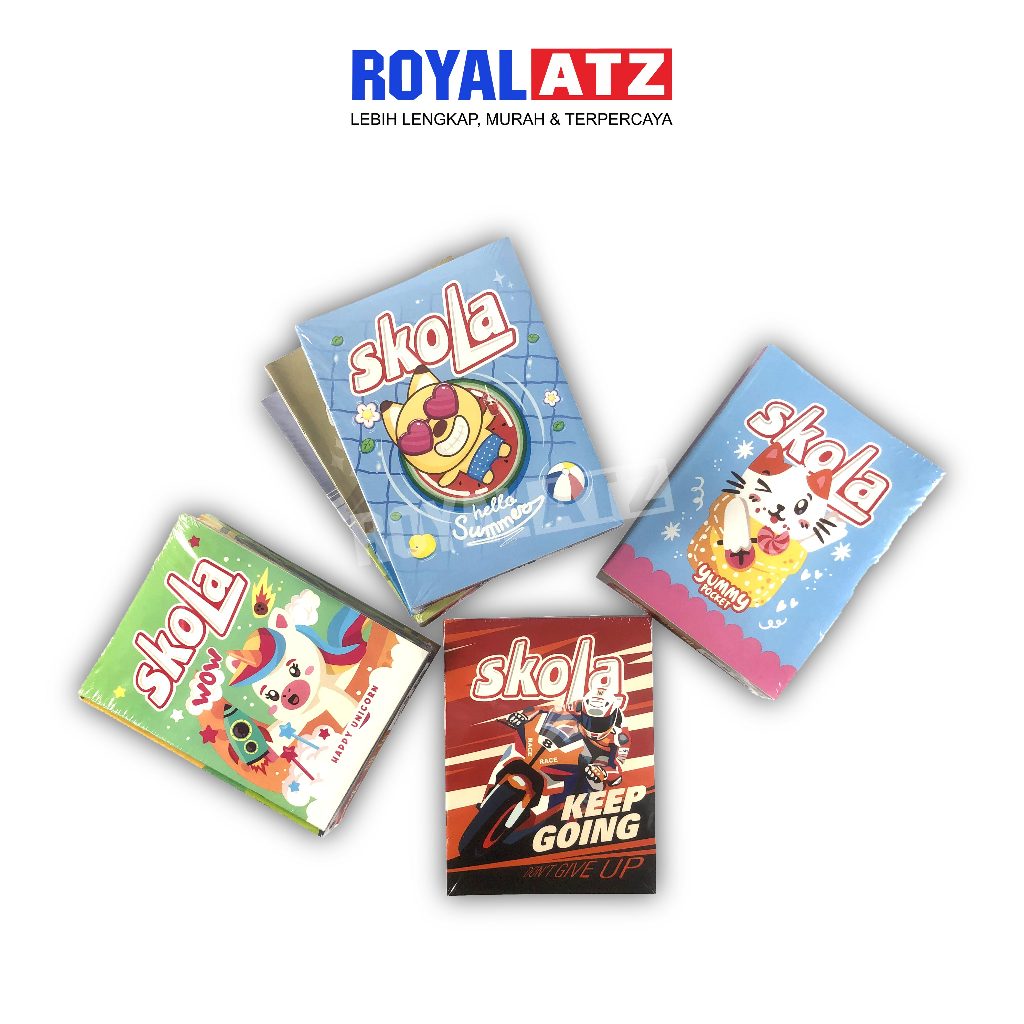 

Buku Tulis Skola, Kiky Ukuran Kwarto 38, 56, dan 58 Lembar Per Pack Isi 10 Buku