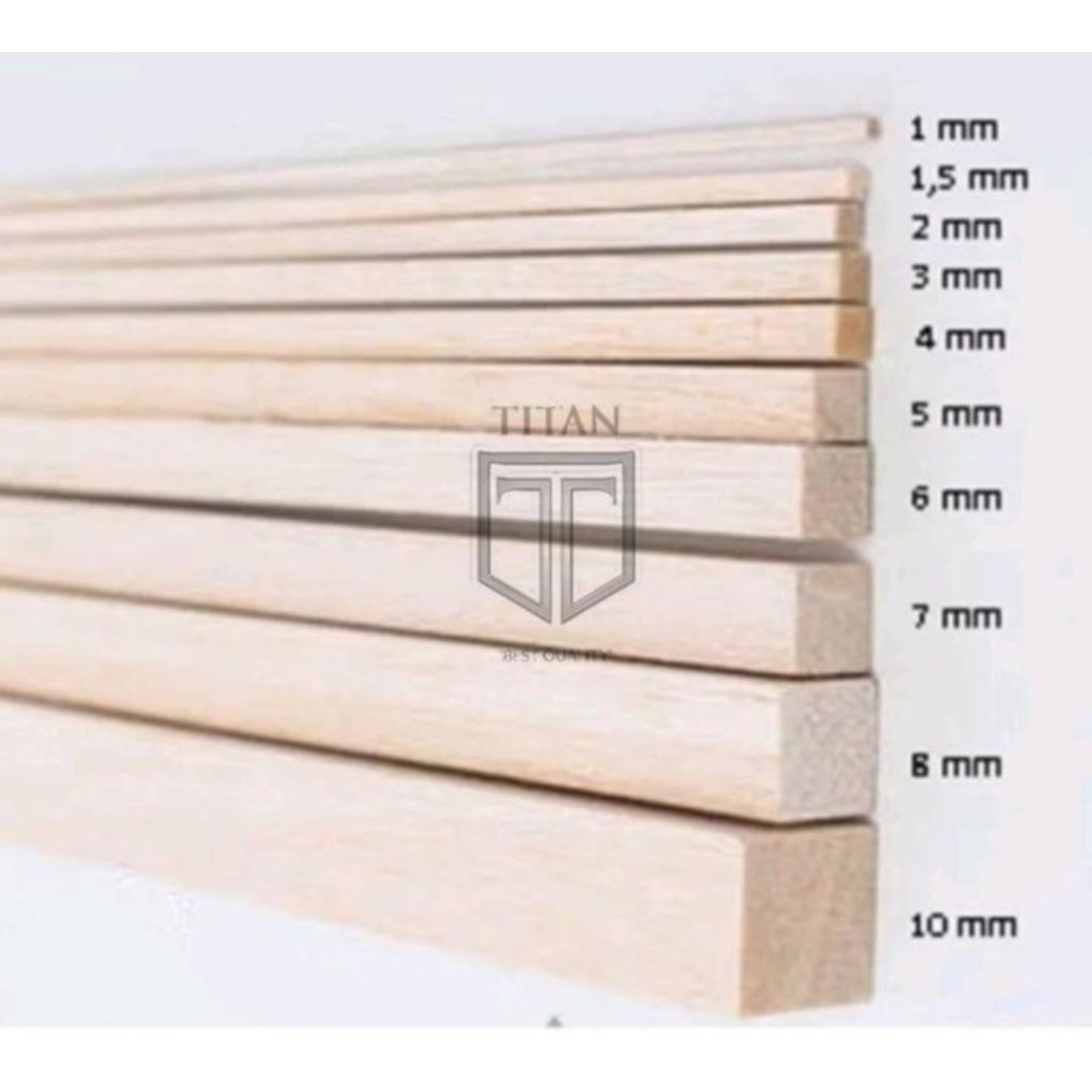 

(10Pcs) Balsa Stick 8mm x 8mm x 50cm/1meter kayu balsa stick ringan dan kuat kualitas terbaik untuk kerajinan