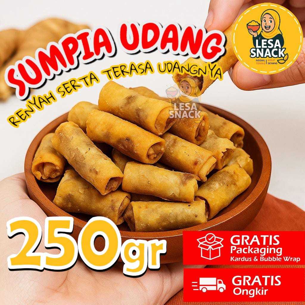 

LESA SNACK - Sumpia Udang Premium (Grosir) Cemilan Camilan Jajanan Gurih Renyah 250 Gram