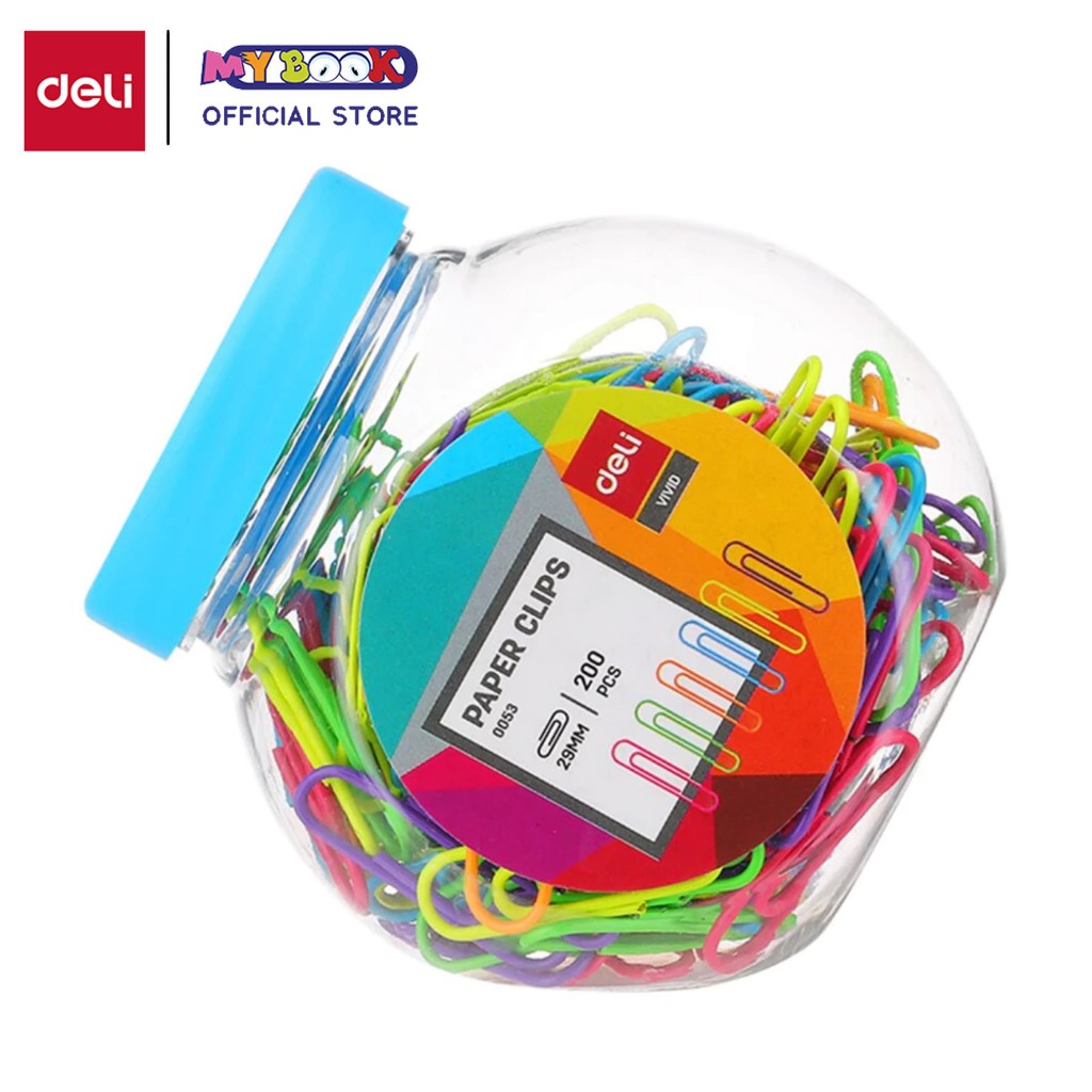 

Deli Klip Kertas / Paper Clips / Kebutuhan Kantor - Multi Warna 29 mm E0053 isi 200 pcs
