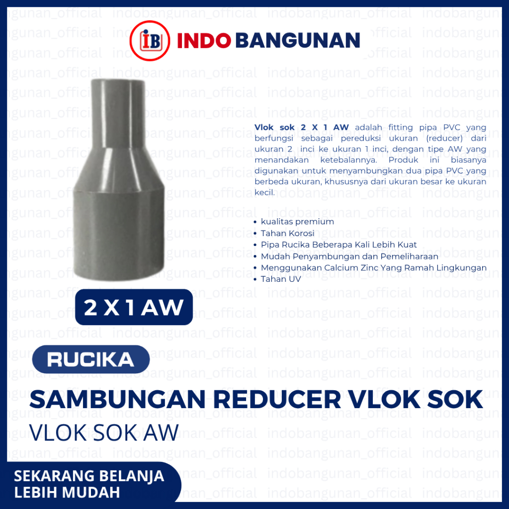 Reducer Sok / Vlok Sok 2" X 1" PVC Rucika AW (Rucika)