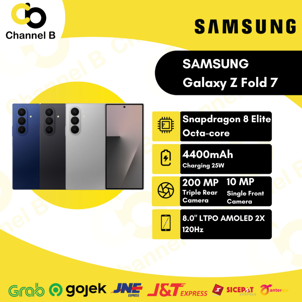 Samsung Galaxy Z Fold 7 5G Smartphone (Ram 12GB+Rom 256GB | Rom 512GB | Ram 16GB+Rom 1TB) Garansi Re