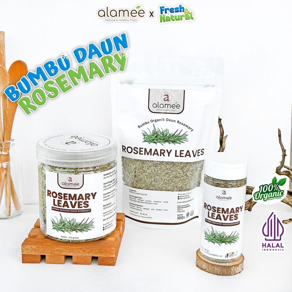 

ALAMEE Daun Rosemary Kering Dried Leaves Garnish Murni Tanpa Campuran Bumbu Dapur fresh and natural