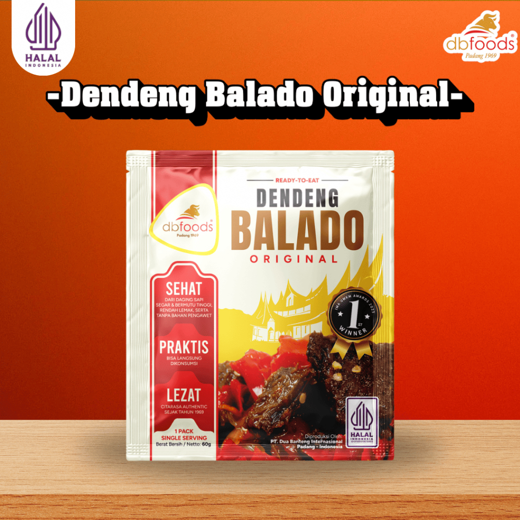 

DBFOODS Dendeng Balado Original Single 60g Praktis Siap Makan Asli Padang