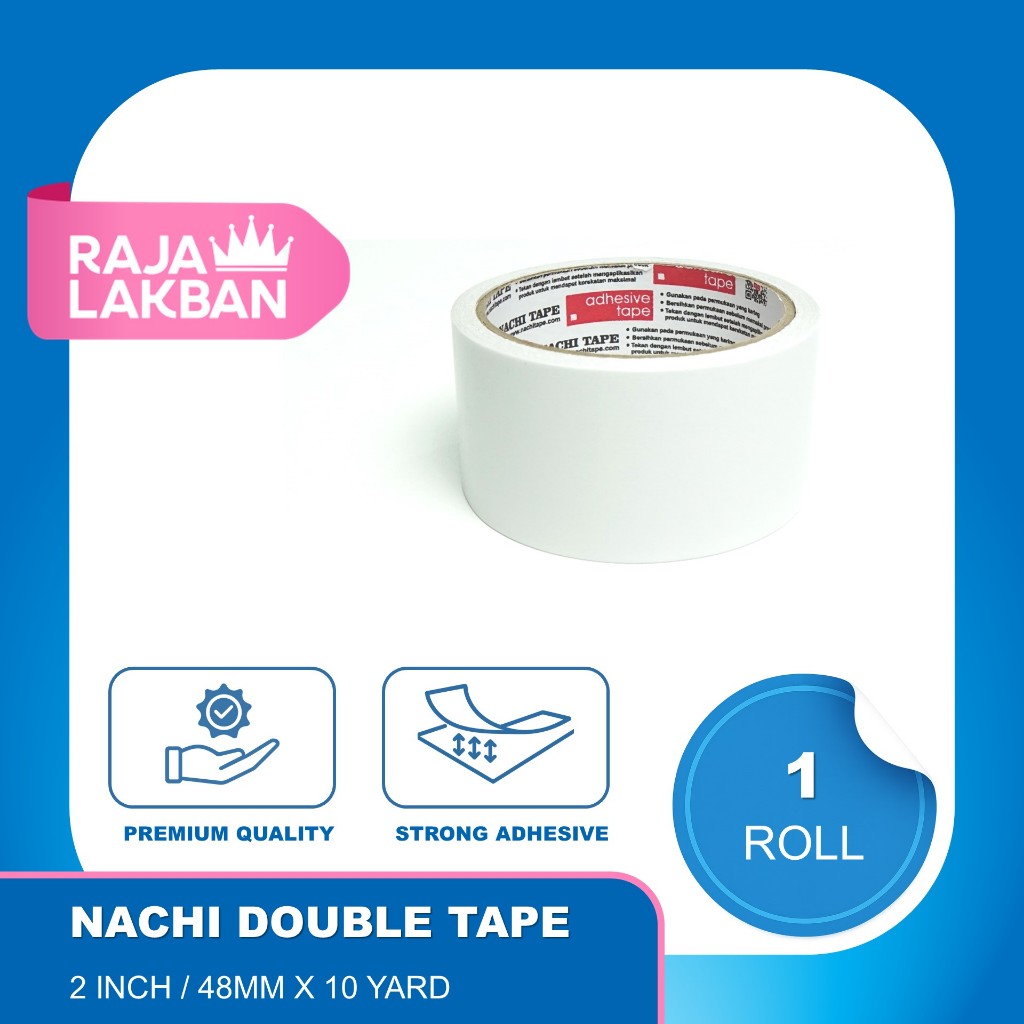 

Double Tape Tape Dua Sisi NACHI 2 inch/ 48mm 10 Yard - ROLL