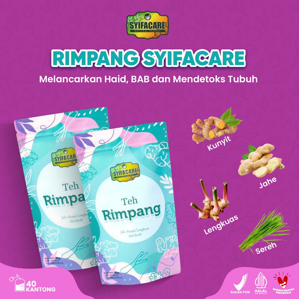 

Rimpang Teh Herbal Syifacare Paket 2 Pouch Isi 40 Kantong Halal
