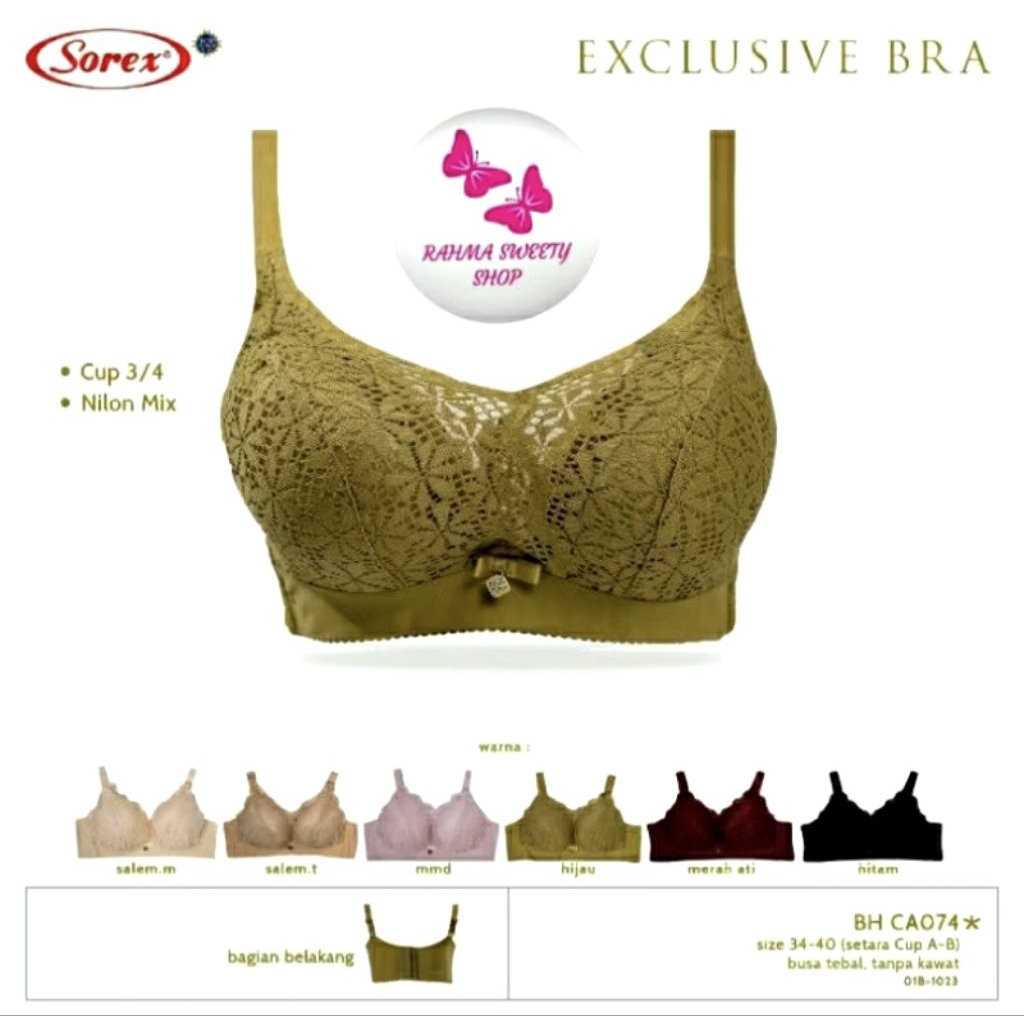 Bra Tanpa Kawat Busa Tebal Cup B Kait 4