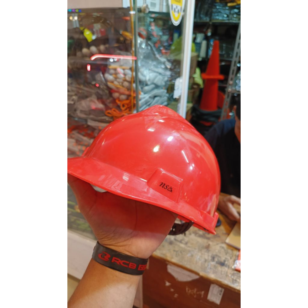 Helm Safety/Helm Safety NSA Vguard merah fullset/helm safety nsa vguard merah