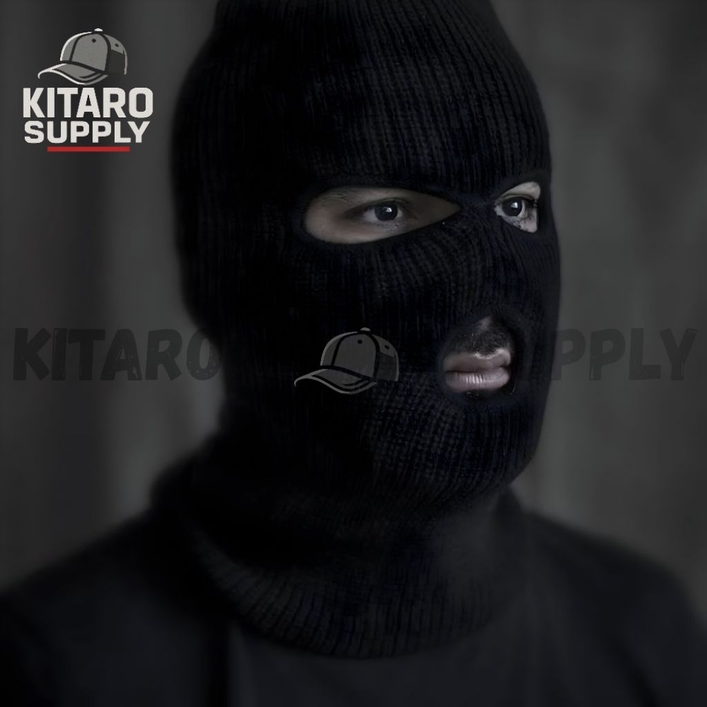 Topeng Balaclava Hitam Full Face | Masker Ninja | Pelindung Wajah Multifungsi | Topeng Penyamaran | 