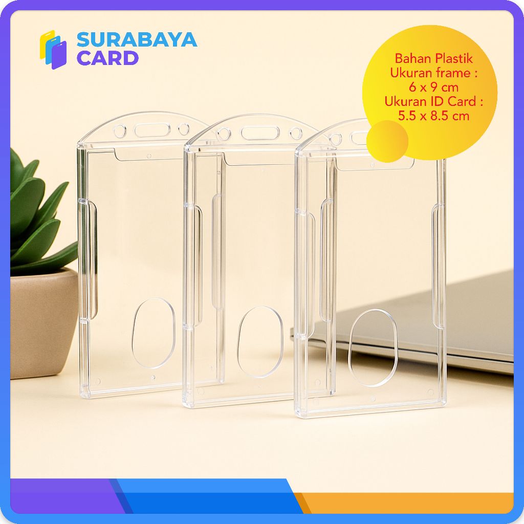 

Frame BENING TRANSPARANT/Bening Kaca Casing Tempat ID Card Holder Portrait