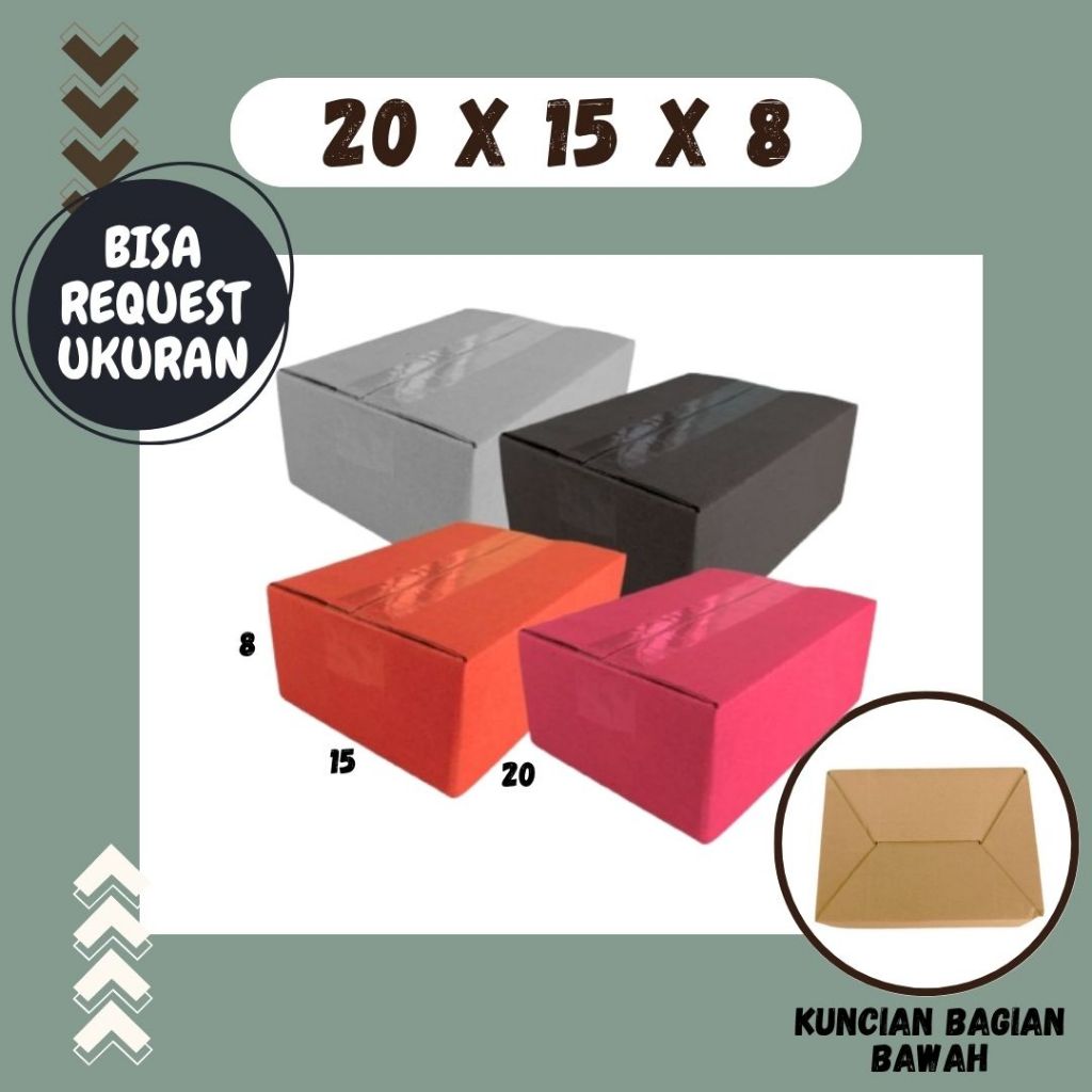 

Box 20x15x8 A0 / Kardus 20x15x8 A0 Packing Karton / Dus 20x15x8 Kotak Botol Kemasan Agen Kertas KFC