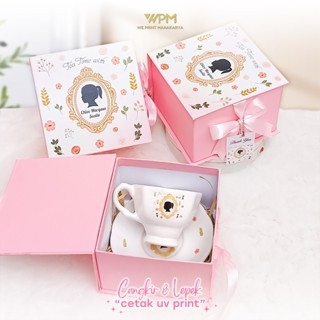 PAKET SOUVENIR ONE MONTH  / CANGKIR SET CUSTOM HARDBOX