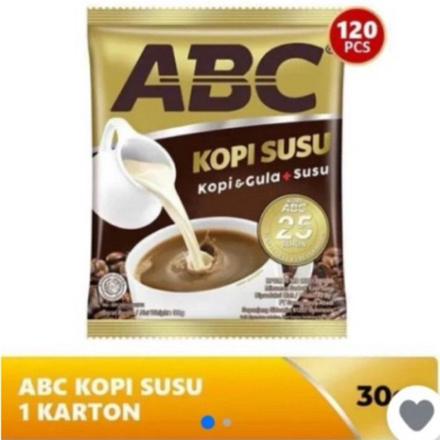 

Kopi ABC Susu 10 x 30gr 1 renceng Kopi+Gula & Susu