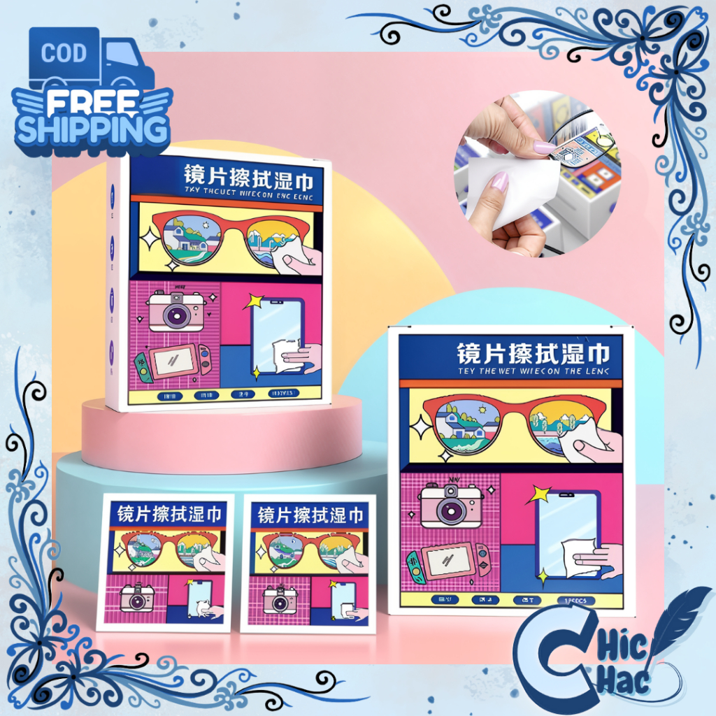 Lensa Wipes 1 Box Isi 100 Pcs Murah / Lens Cleaning Paper Serbaguna / Lap Tissue Anti Embun Praktis