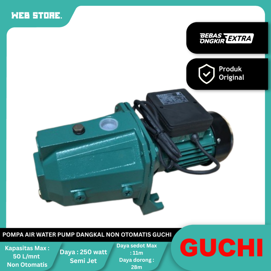 Pompa Air Water Pump Semi Jet Sumur Dangkal Non Otomatis GC-250A GUCHI