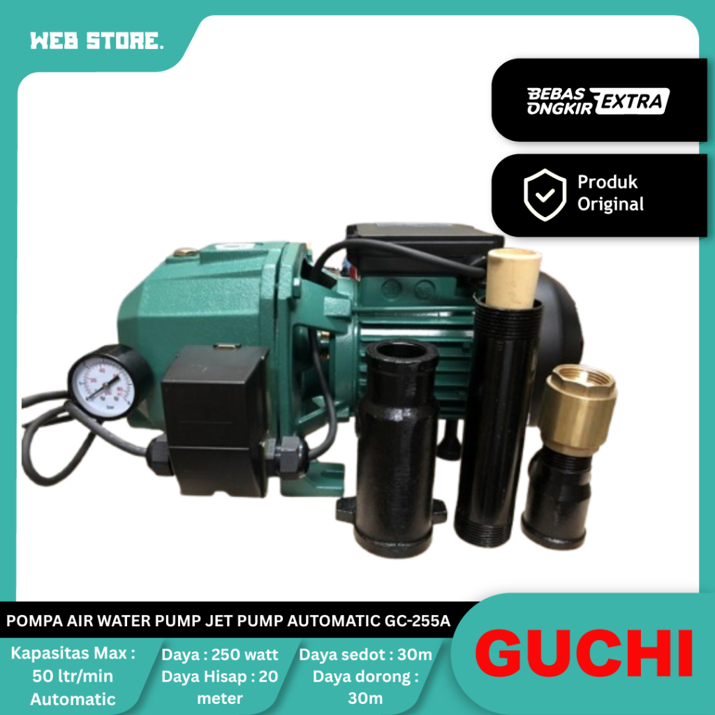 Pompa Air Water Pump Jet Pump Automatic Otomatis GC-255A GC255A GUCHI