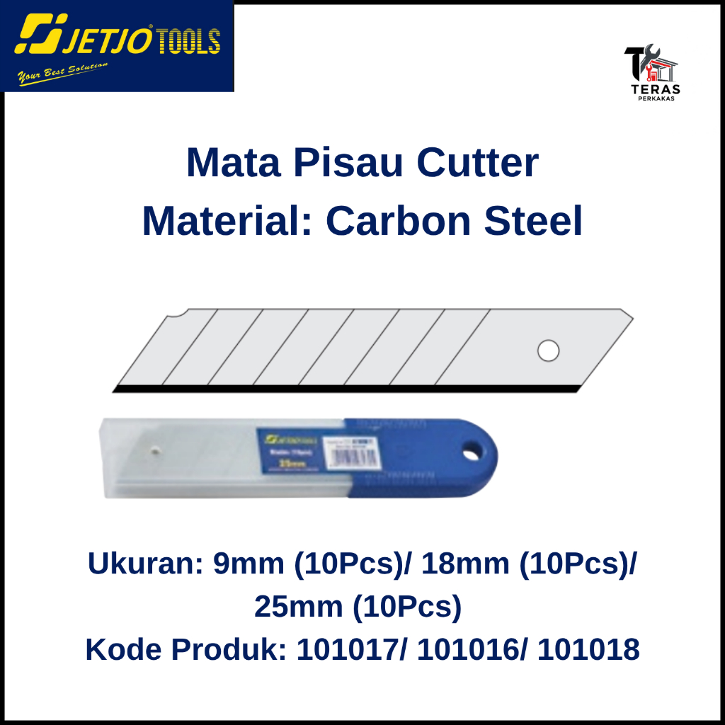 

Mata Pisau Cutter Ukuran 9mm/ 18mm/ 25mm JETJO Tools / Lakoni Pro