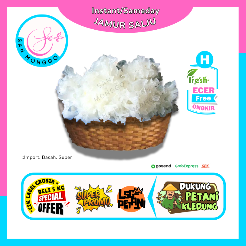 

Sanmonggoo >> JAMUR SALJU PUTIH / MATAHARI -- Hasil Bumi Sindoro Sumbing Ecer (H)