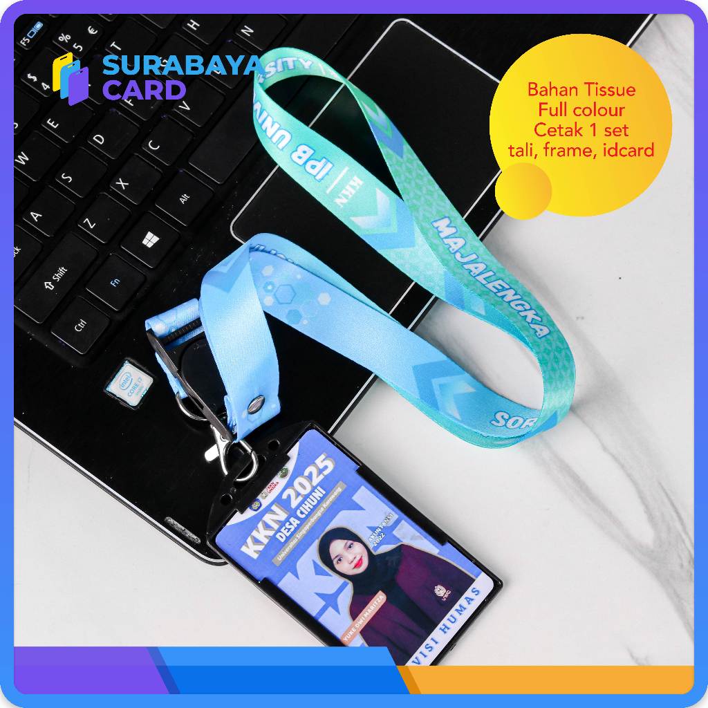 

SATU SET PAKET CETAK TALI LANYARD PRINT SUBLIM PREMIUM + ID CARD + CARD HOLDER STANDARD
