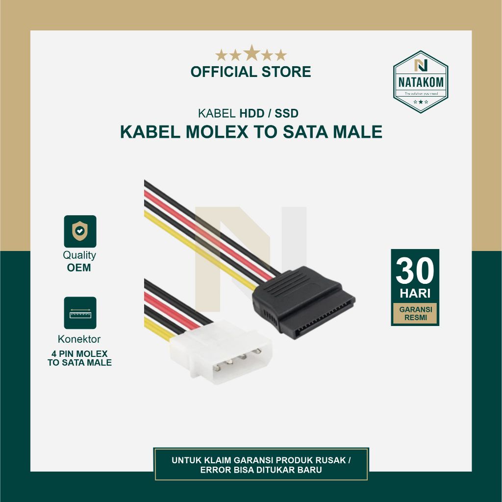 KABEL POWER MOLEX TO SATA MALE