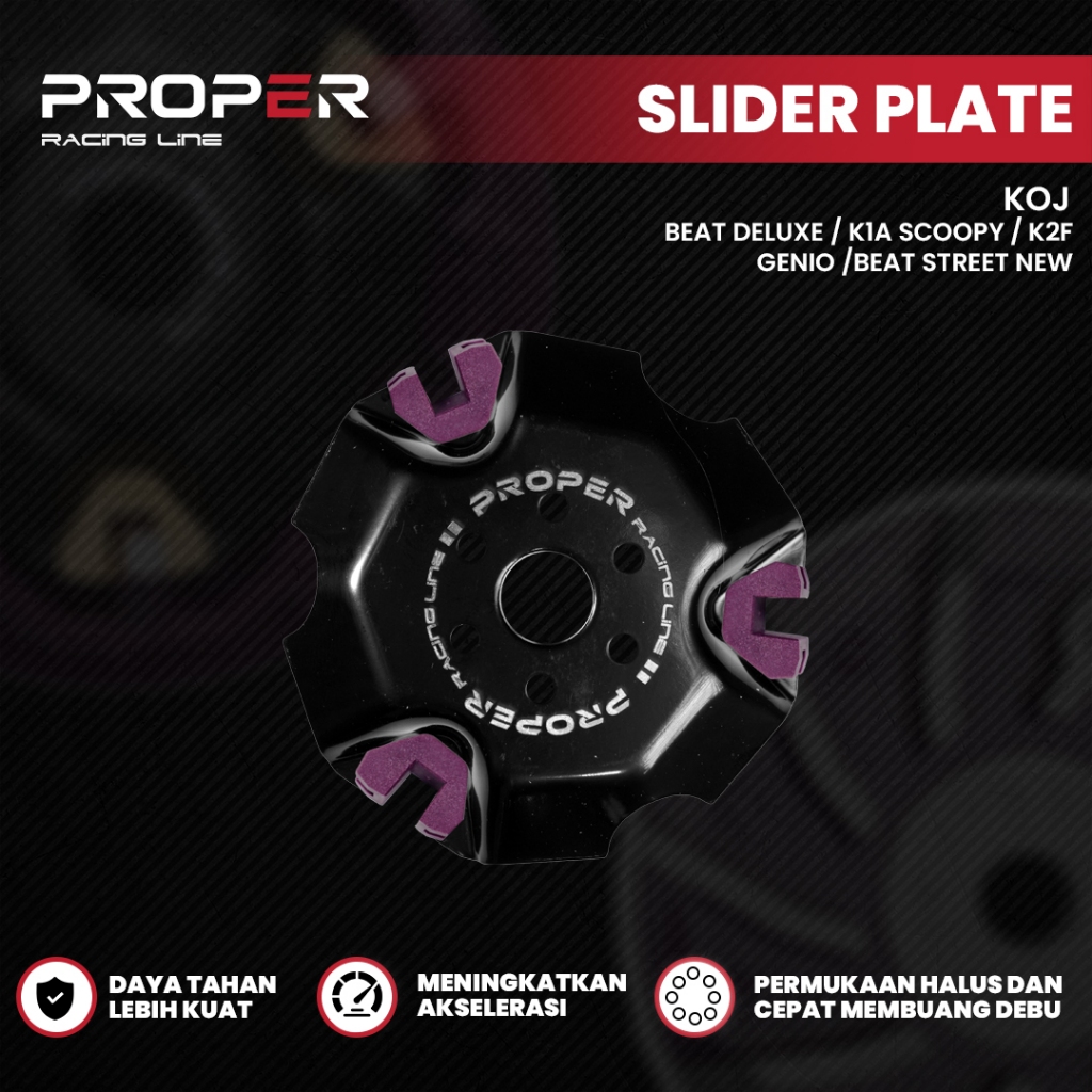 Proper Racing Line Slider Plate K0J K1A K2F Slider CVT Honda Beat Deluxe Scoopy Genio Beat Street Ne