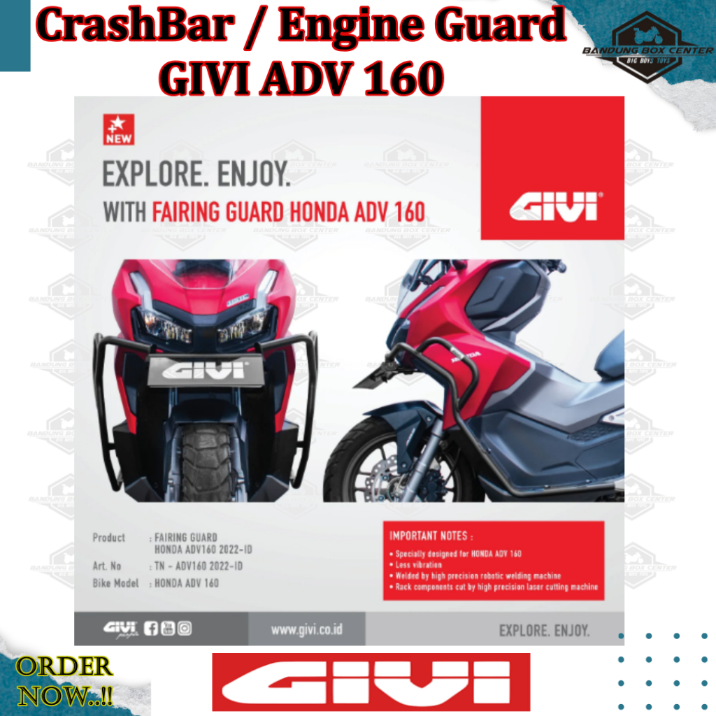CrashBar GIVI ADV 160 Pelindung Body Honda ADV 160 Tubular Crash Bar Engine Guard GIVI Seri TN ADV16