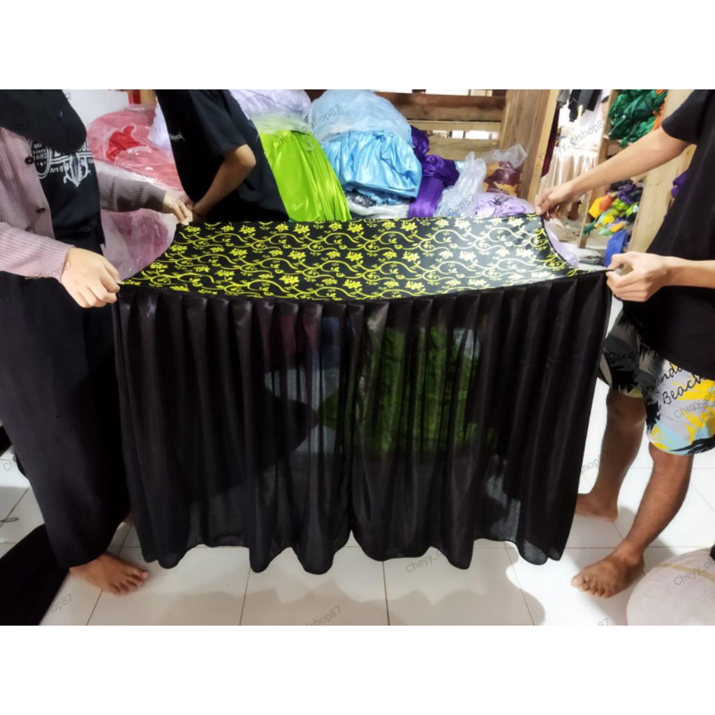 Cover meja batik prasmanan 75cm x 45cm x 120cm menutupi depan samping kanan Kiri