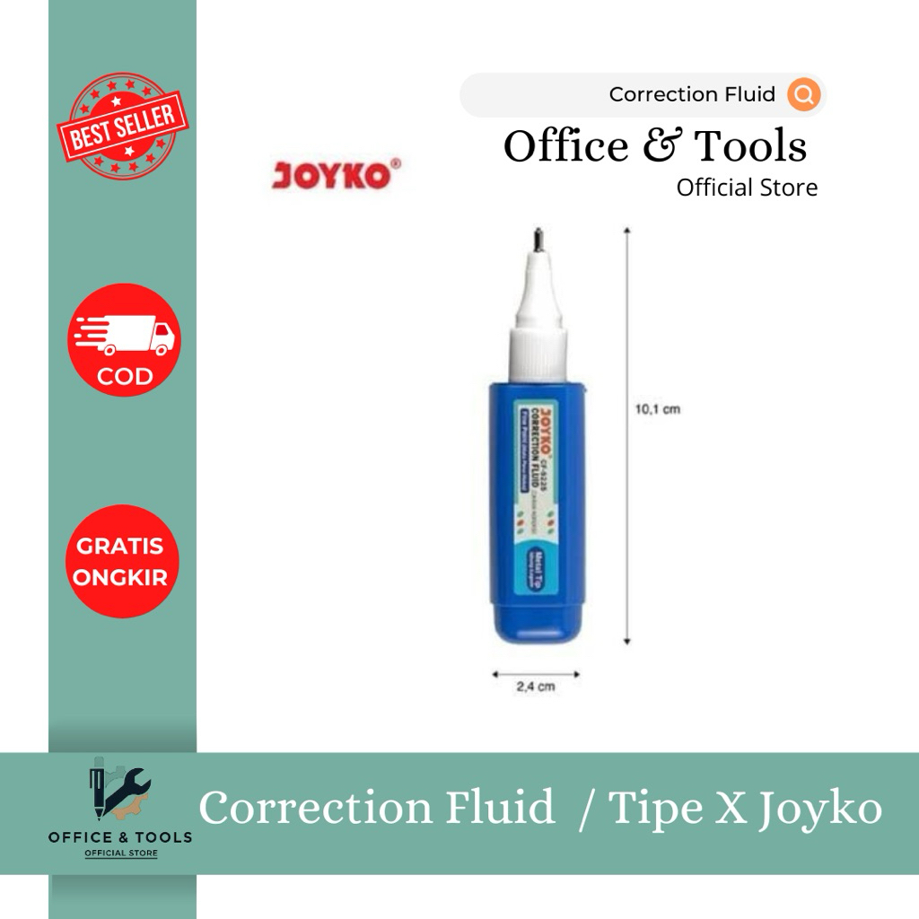 

Correction Fluid / Tipe X Joyko CF-S225 Cairan Koreksi Cepat Kering Tip Plastik Office & Tools