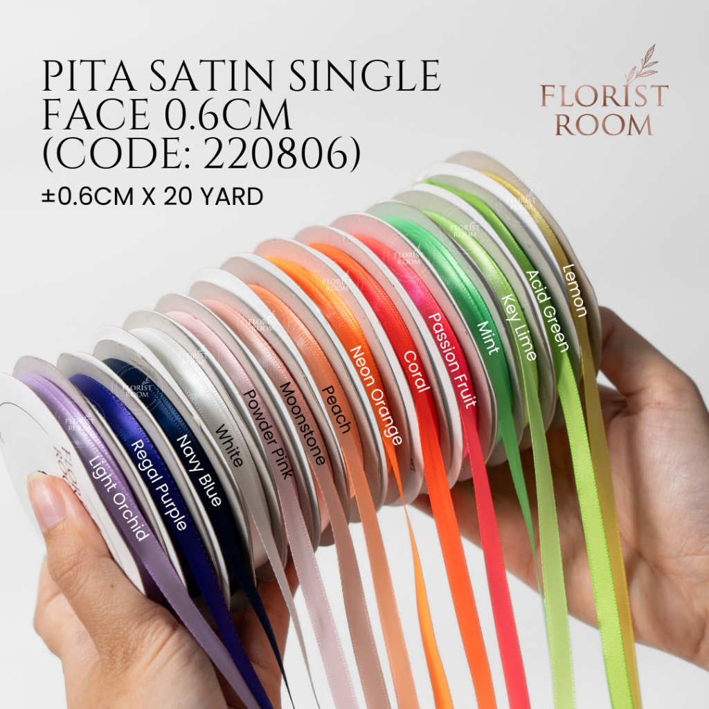 

Pita Satin Single Face 220806 ±0.6cm x 25yard - Ribbon - Dekor - Florist - Hampers