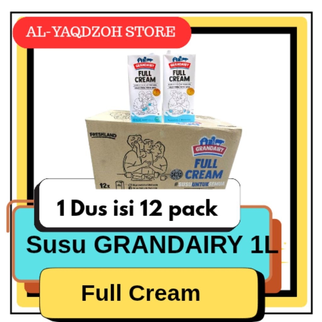 

Susu UHT GRANDAIRY | Full Cream | 1 Liter | 1 dus isi 12 Pack