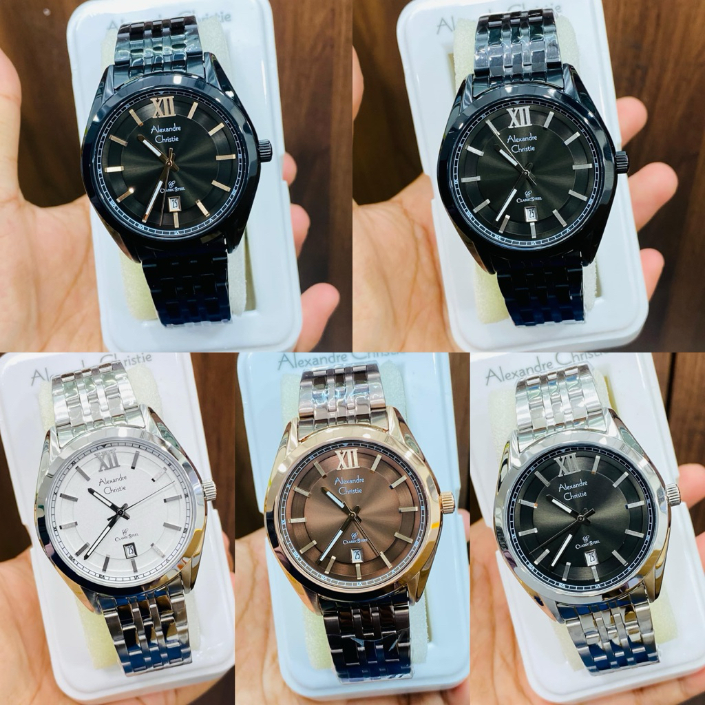 JAM TANGAN PRIA ALEXANDRE CHRISTIE AC 8690 AC8690 BLUE ROSEGOLD ORIGINAL