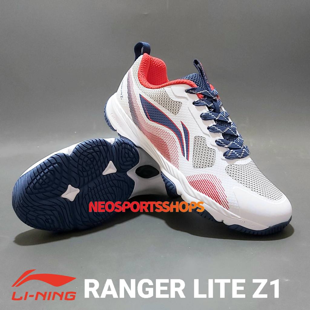 Sepatu Badminton Lining Ranger Lite Z1 White Navy Red Original