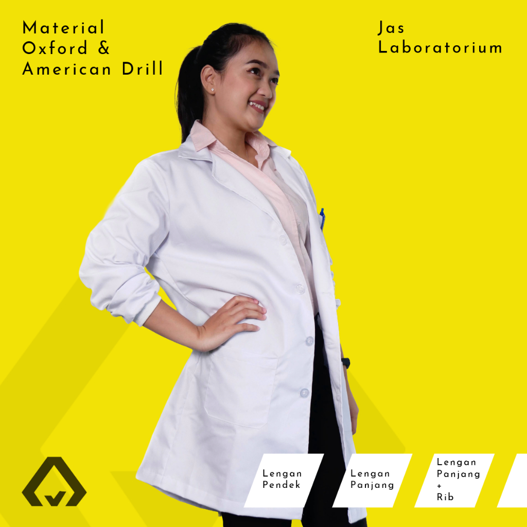 Jas Lab Laboratorium Lengan Panjang & Pendek | Bisa Bordir | Oxford | American Drill AM1919