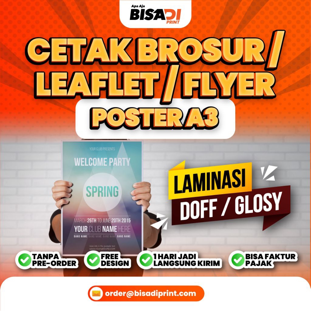 

PROMO Cetak Brosur / Leaflet / Flyer Poster A3