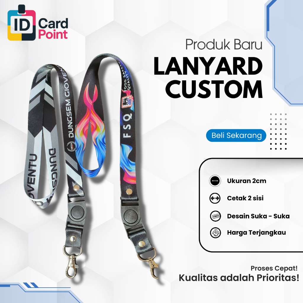 

Free Desain Custom Lanyard Full Colour 2cm 2sisi