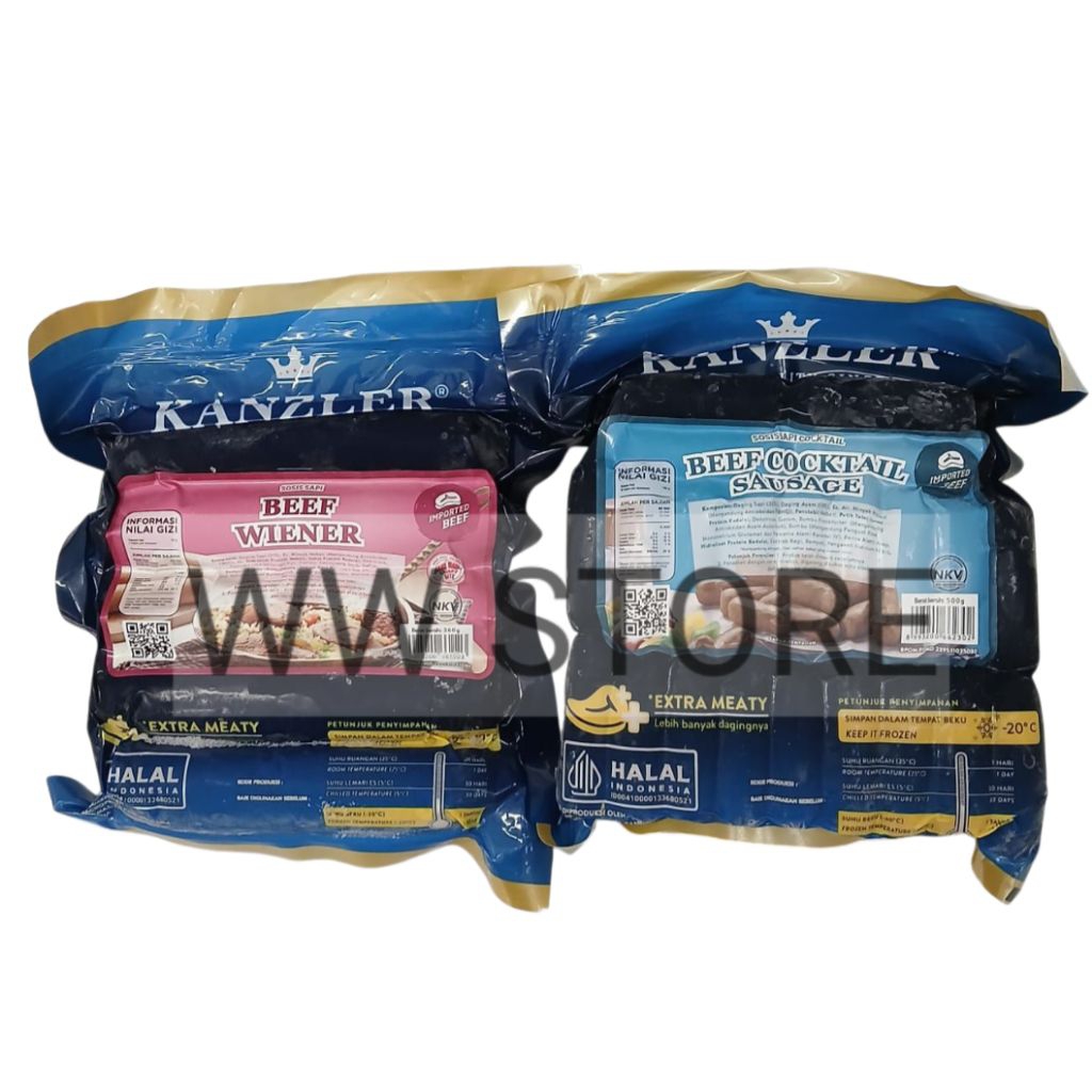 

Sosis sapi koktail halal MUI KANZLER BEEF WIENER 360g / COCKTAIL 500g SAUSAGE