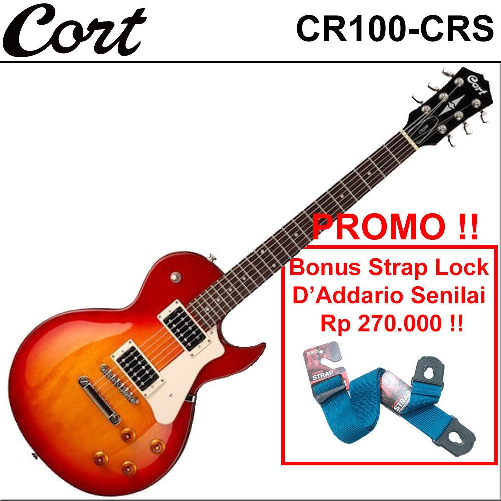Cort Gitar Listrik CR100 CRS Model Les Paul Electric Guitar Elektrik