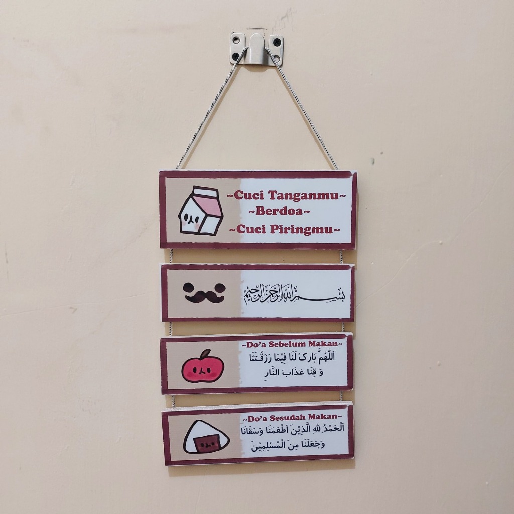 Pajangan Dinding Edukasi Anak Doa Sebelum & Sesudah Makan 4 Susun