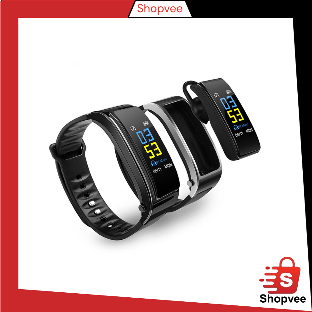 Shopvee J181 Jam Tangan Bluetooth Smartwatch Band Earphone Multifungsi