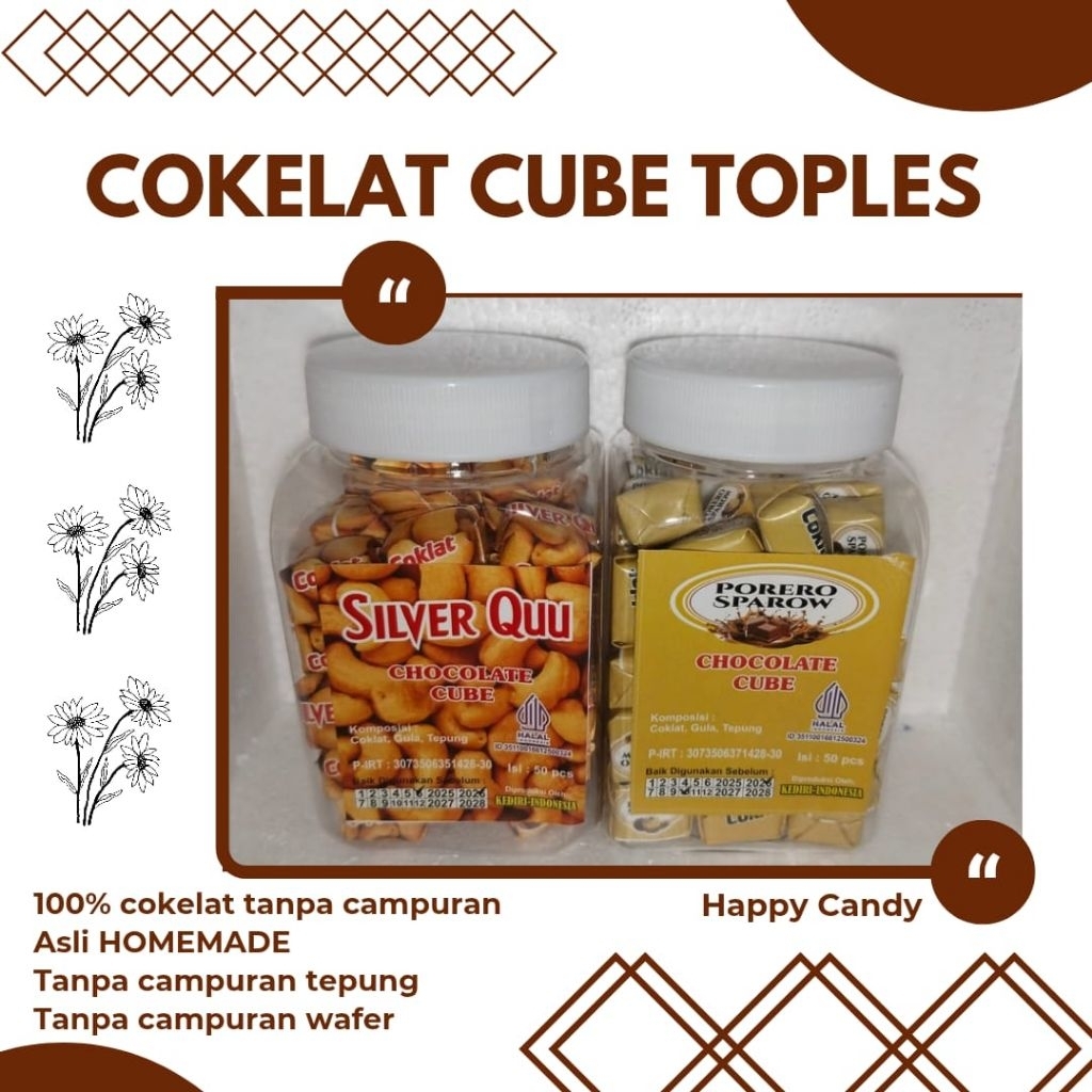 

Cokelat Cube Toples Isi 50 Pcs