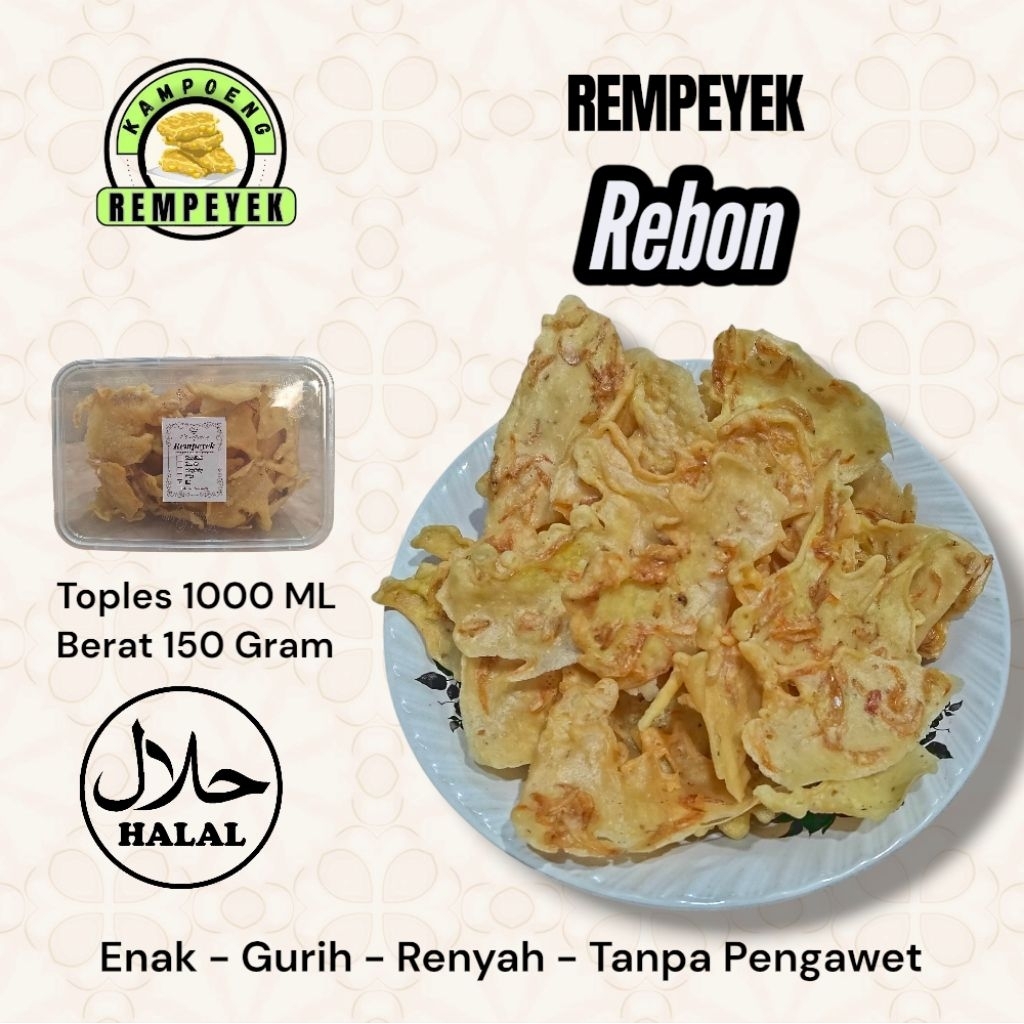 

Rempeyek ikan rebon Renyah gurih tanpa pengawet enak lezat - peyek ikan rebon 150 gram
