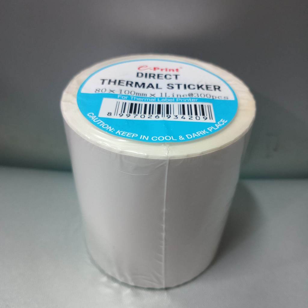 

DIRECT THERMAL STICKER 80X100 MM 1 LINE @300PCS E-PRINT