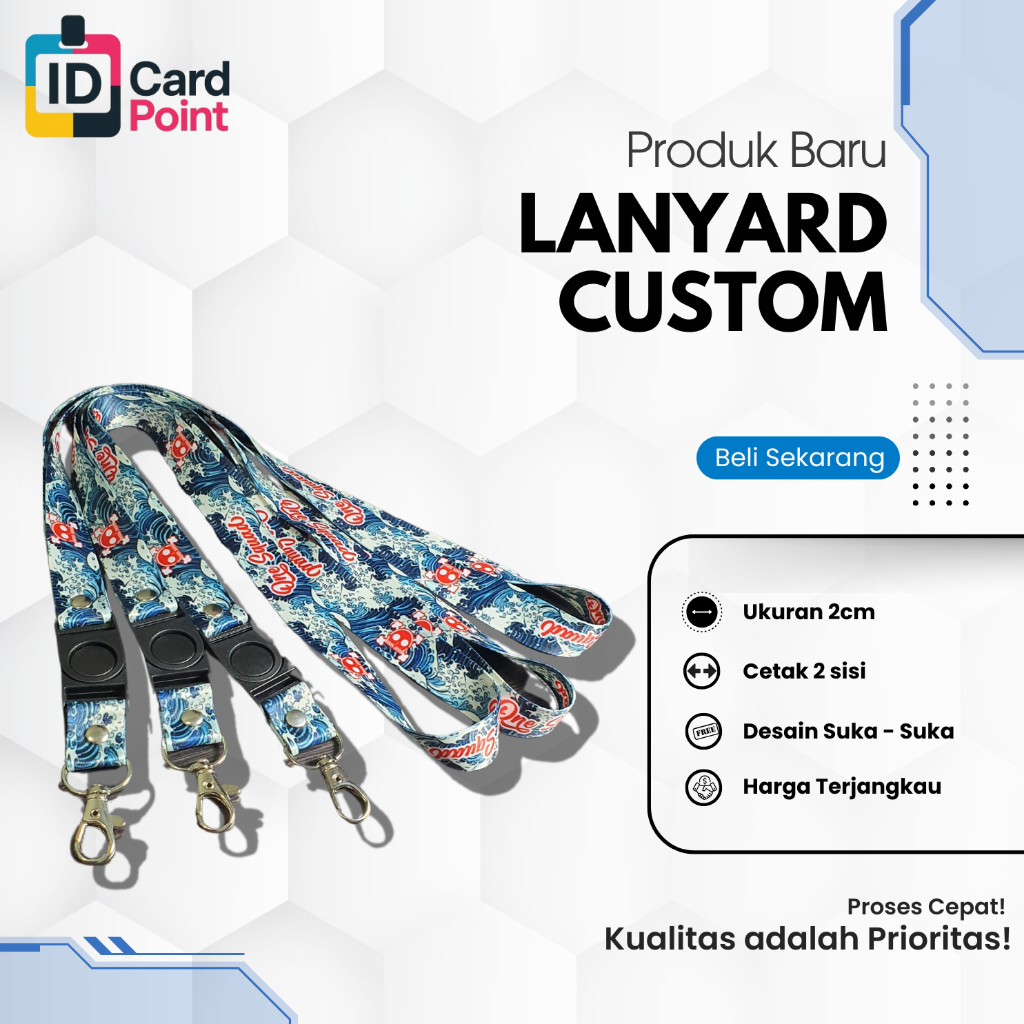 

Tali Lanyard Custom | Tambah Nama Pilih Warna Langsung Jadi! Bebas Request
