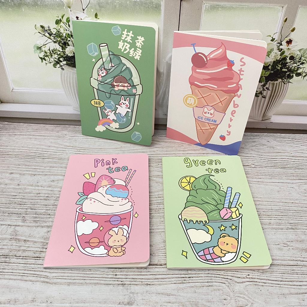 

Buku Tulis Standar Ukuran A5 Cover Minuman Kelinci Boba Eskrim Buku Tulis Notebook Bisa COD