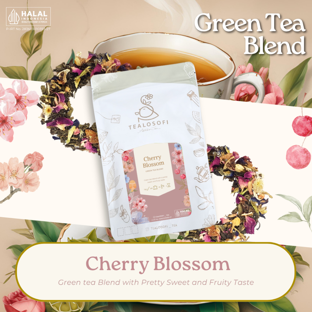 

Cherry Blossom - Tealosofi Artisan Green Tea Blend - Ice Tea Teh