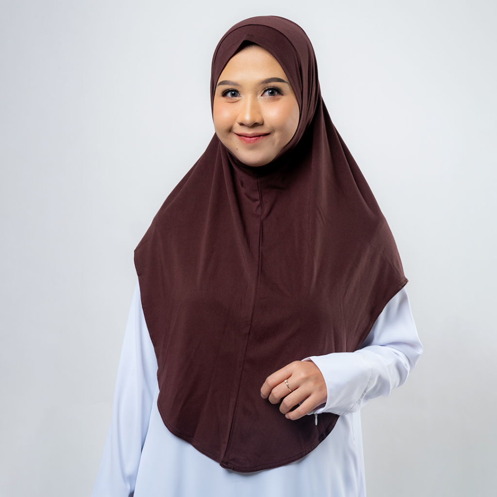 Mladies Hijab Instan Hickory Bahan Katun Premium