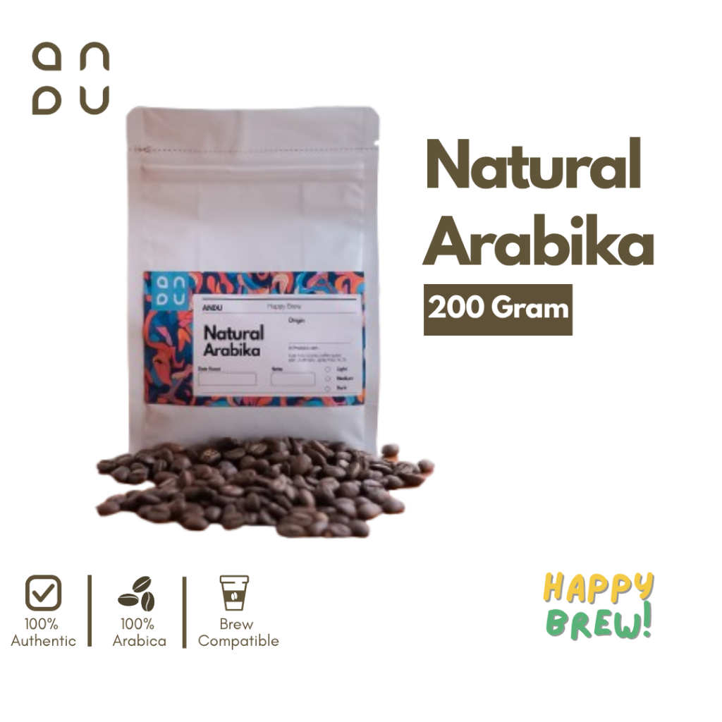 

Kopi Arabika Fresh Roast Natural 200 Gram | Biji Kopi Arabika | Biji Kopi Natural | Kopi Andu